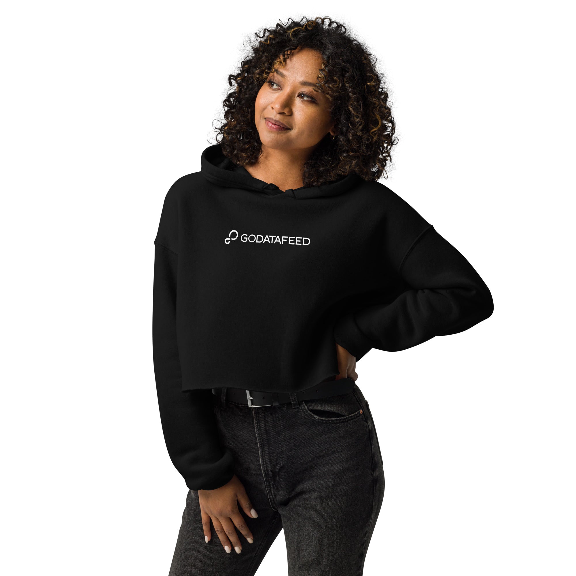 GoDataFeed Logo Crop Hoodie